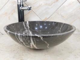 Brown Mousse marble round Wwash Basin
