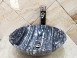 Blue Sand marble round wash basin