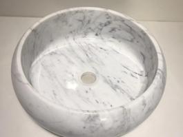 Carrara White marble round wash basin