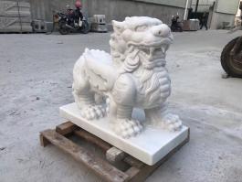White marble animal sculpture