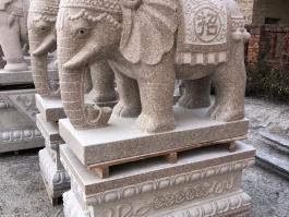 Pink Granite elephant sculpture