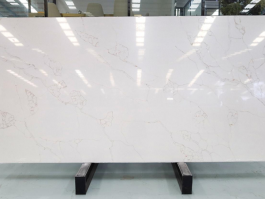 White marble look quartz stone slab