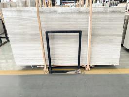 Wooden white marble slab